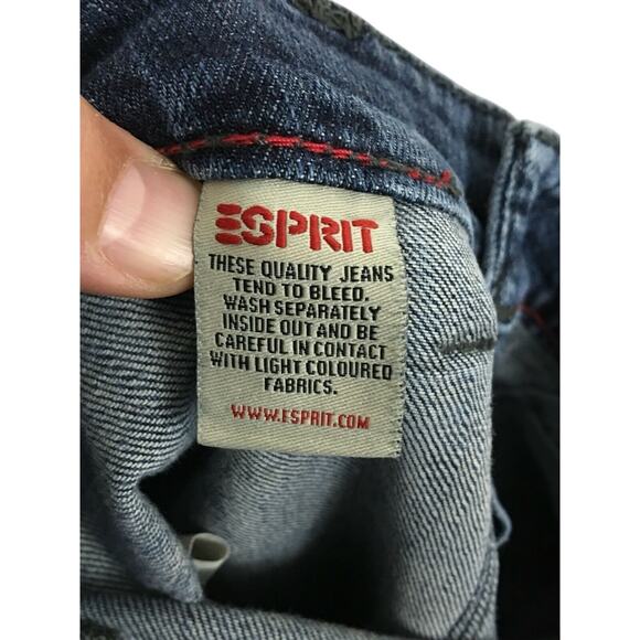 Esprit Straight Leg Dark Wash Y2K Jeans Women Tag 29x32 Measures 32x31 Retro - Picture 6 of 8